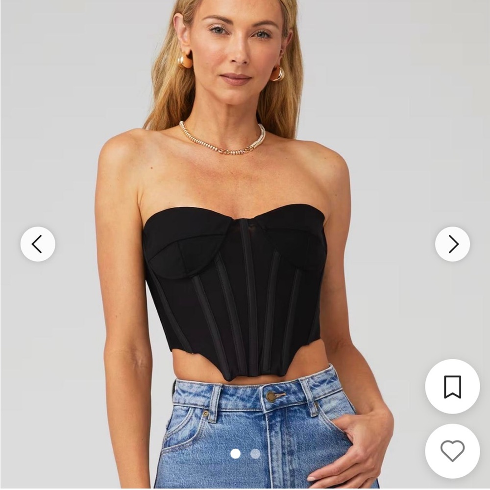 Bardot Black Strapless Corset Top